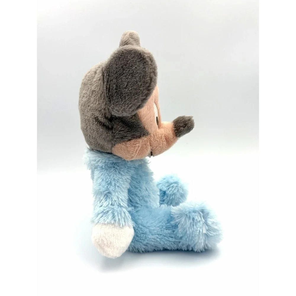 Disney Parks Baby Blue Mickey Mouse Plush Chime Rattle Stuffed Animal 9